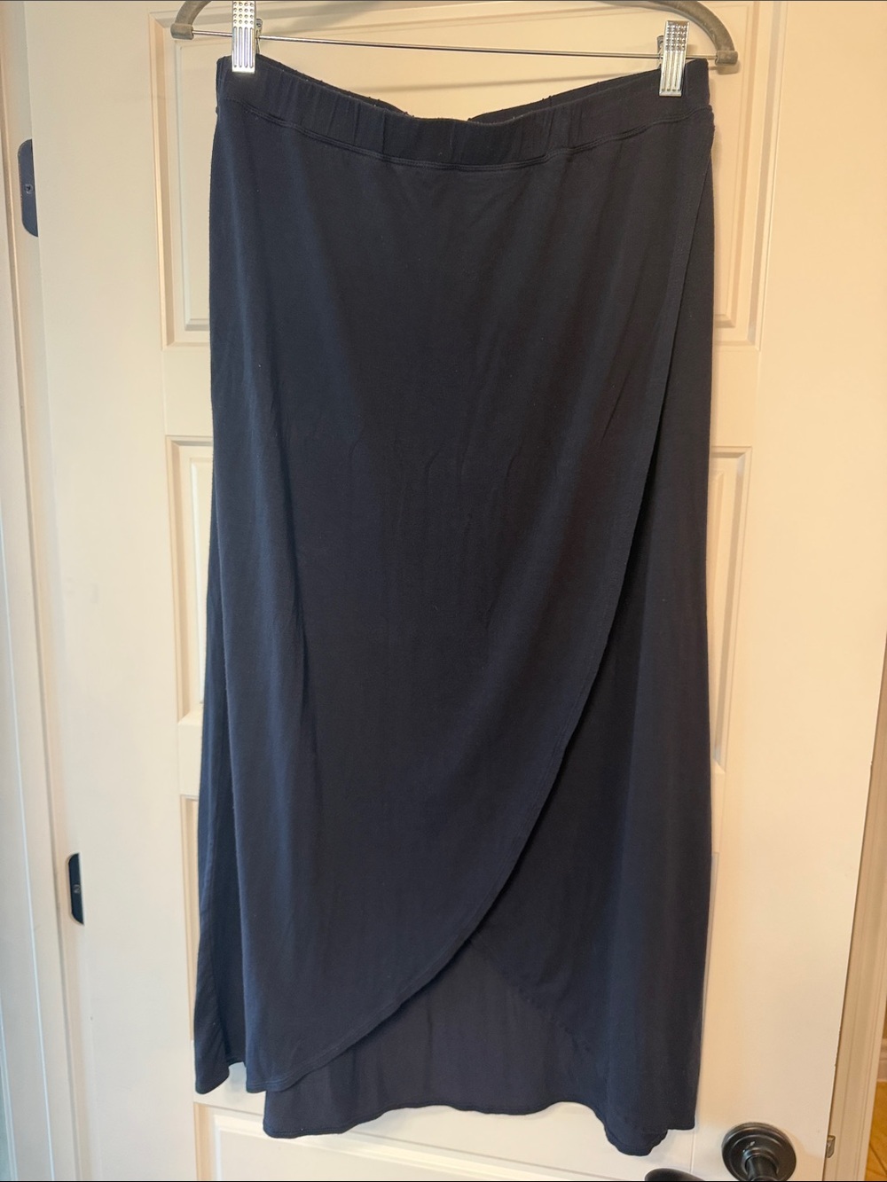 Max Studio Navy Wrap-Front Maxi Skirt